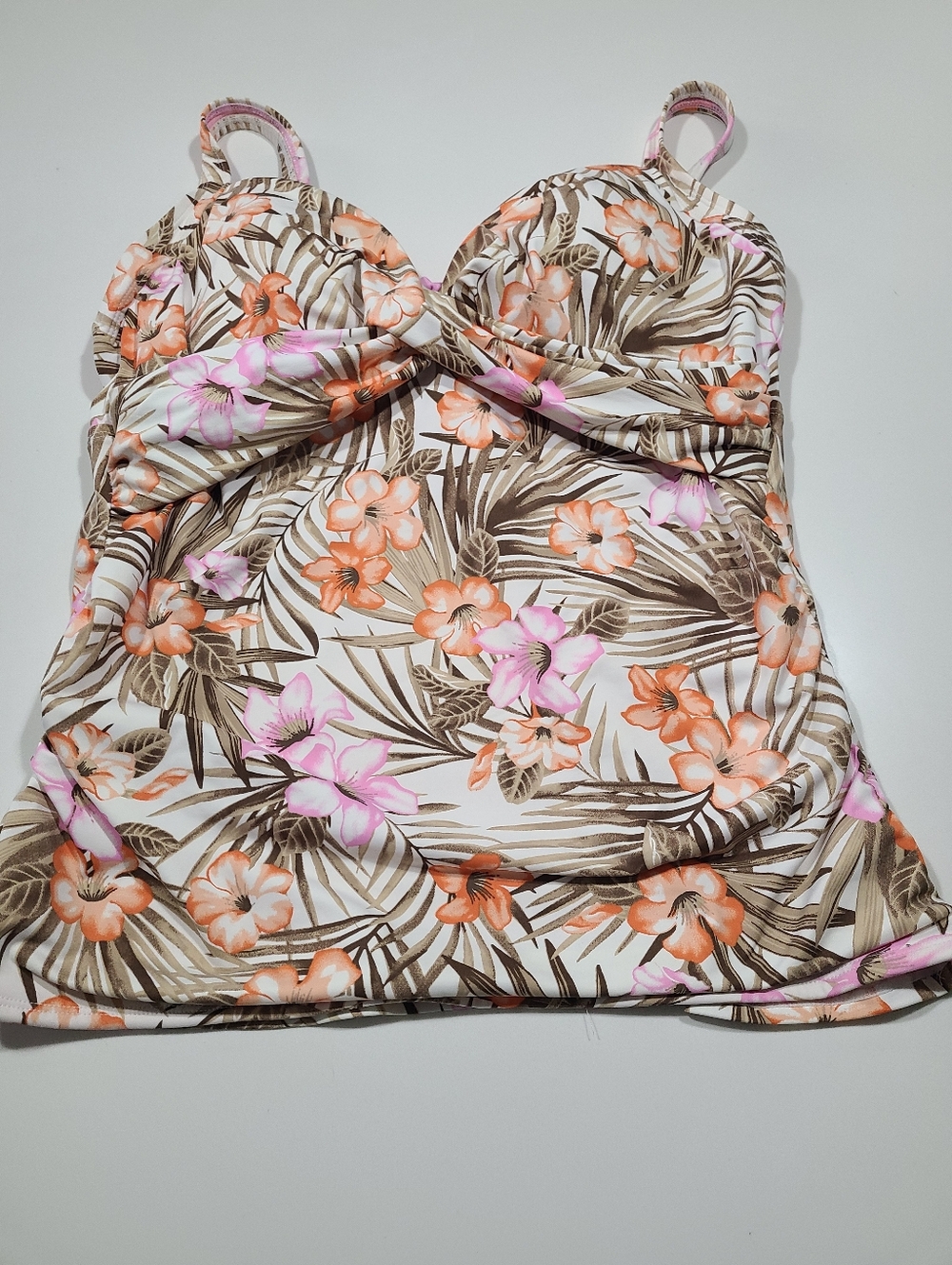Lands' End Floral Swim Top in Size 16